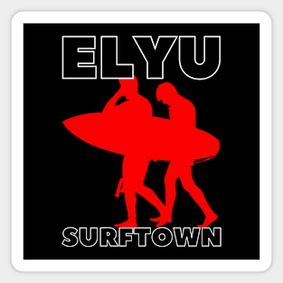 ELYU SURFTOWN - FRIENDS GOING FOR A SURF IN RED Magnet